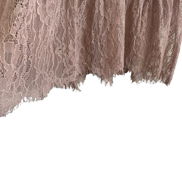 Zara Womens Sweater V-Neck Long Sleeve Pullover‎ Lace Floral Bottom Boho M Beige - Picture 5 of 9